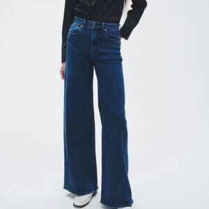 Rag & Bone Sofie High Rise Wide Leg Denim Jeans Color Jen Size 25